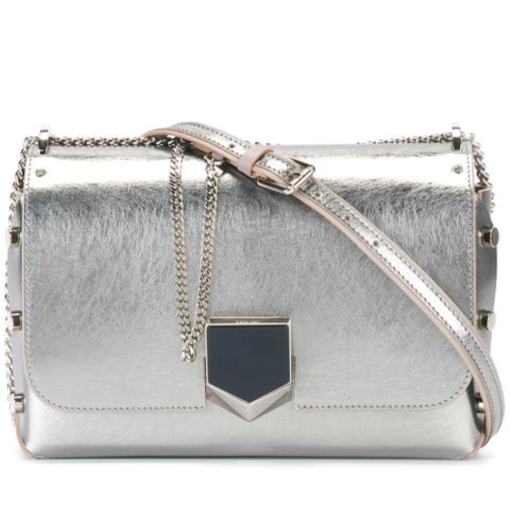 Jimmy Choo Jimmy Choo Metallic Silver Lockett Crossbody Shoulder Bag - Back view
