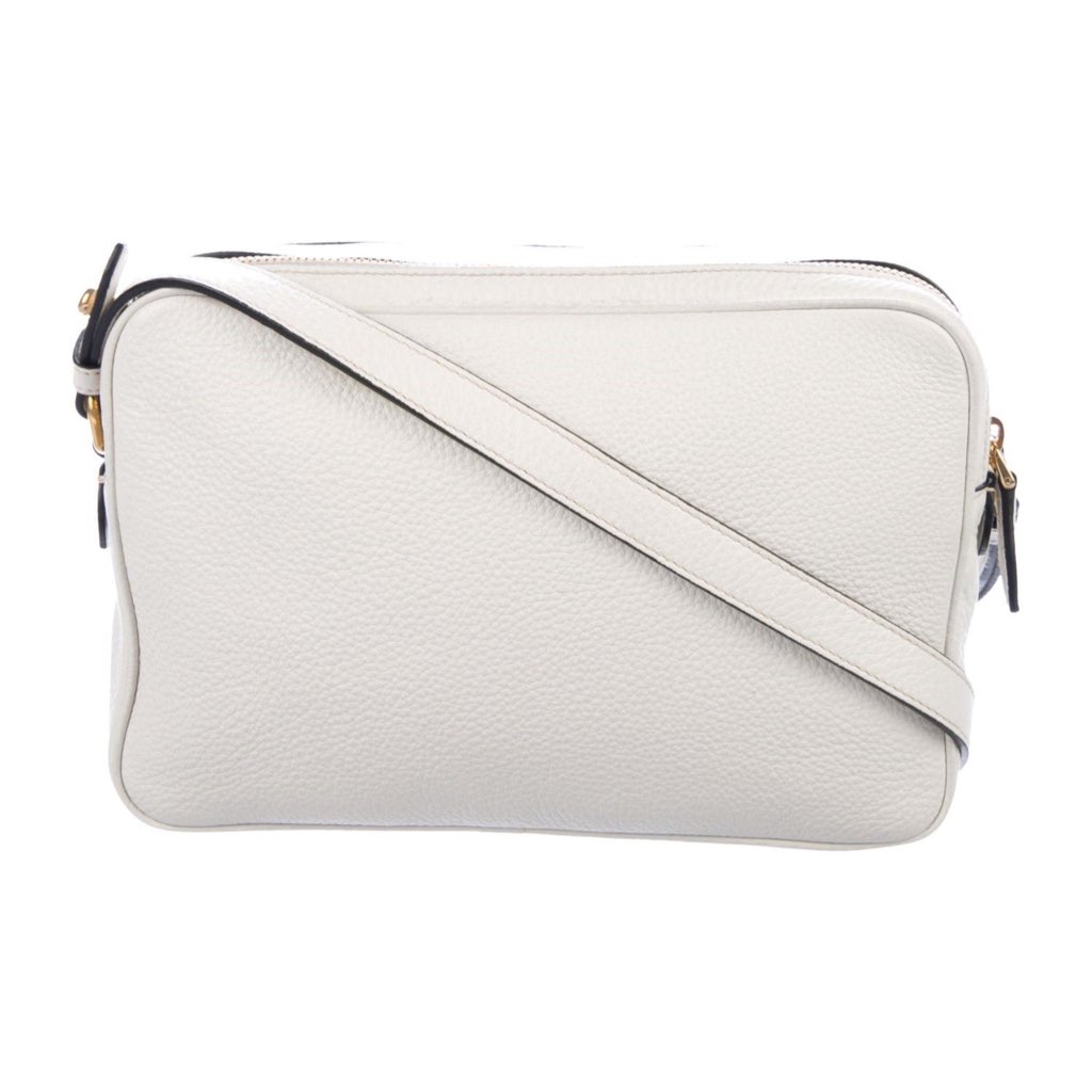 Prada Prada Vitello Phenix White Leather Double Zip Camera Crossbody - Image 6