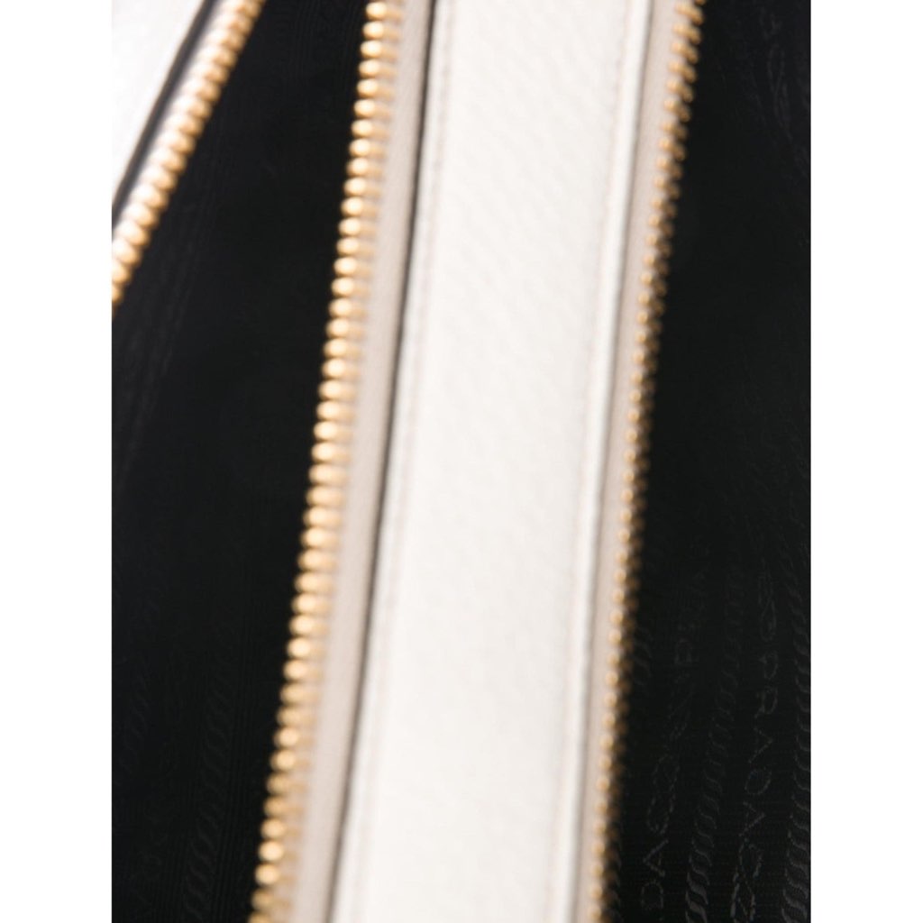 Prada Prada Vitello Phenix White Leather Double Zip Camera Crossbody - Detail 1