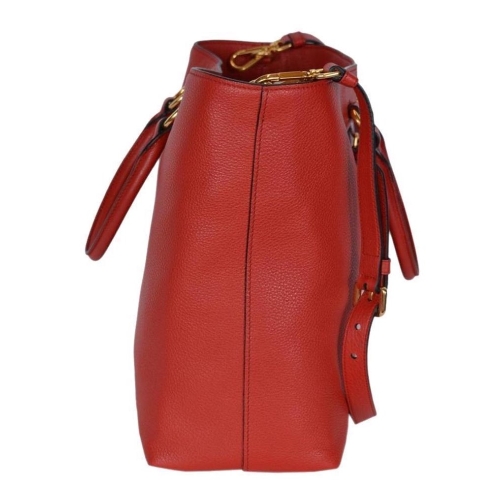 Prada Prada Vitello Phenix Red Leather Shopping Tote - Back view