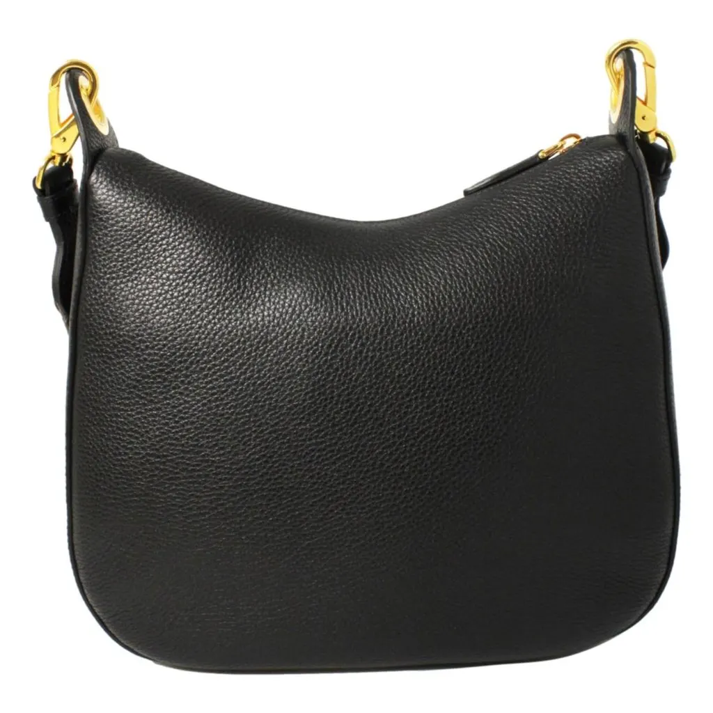 Prada Black Vitello Phenix Leather Web Stripe Strap Crossbody Black Leather Never worn, with tag - Back View