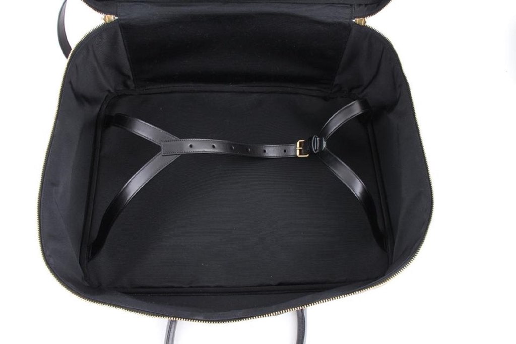 Saint Laurent Saint Laurent Monogram Large Luggage Case Bag Dark Brown Coated Canvas - Side view