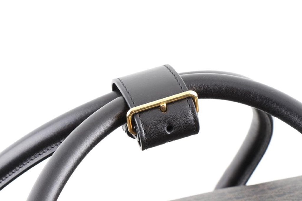 Saint Laurent Saint Laurent Monogram Large Luggage Case Bag Dark Brown Coated Canvas - Detail 1