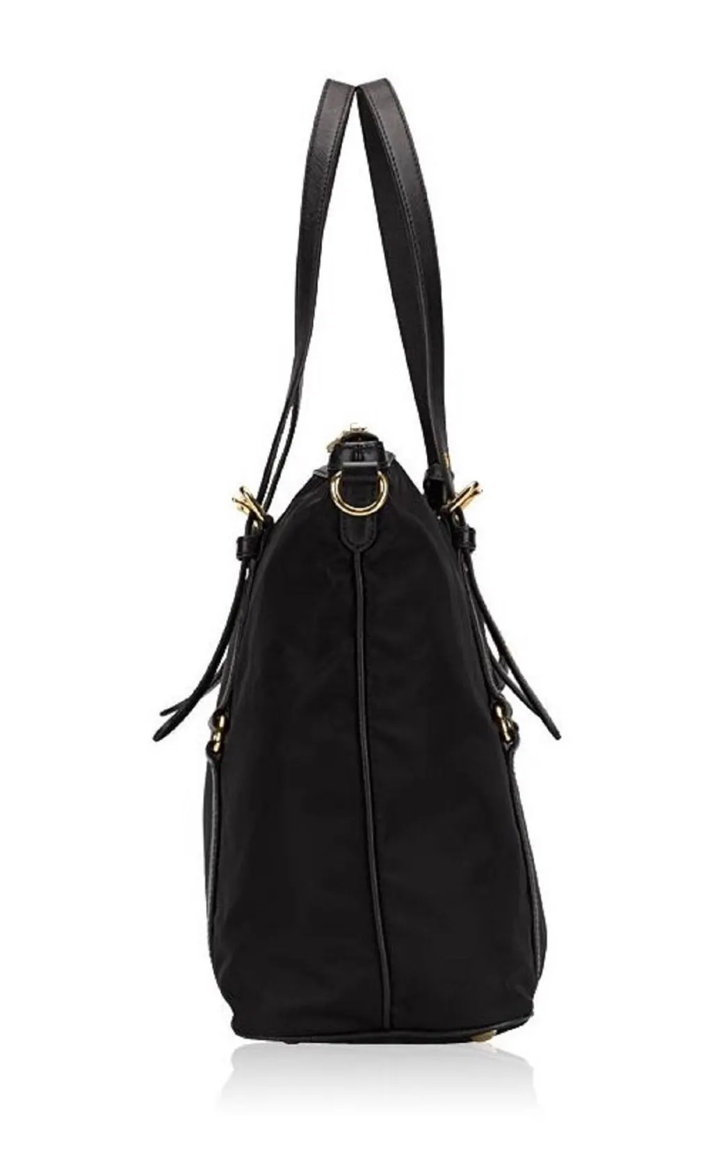Prada Tessuto Nylon Saffiano Leather Black Top Zip Tote Bag Black Never worn, with tag - Inside View