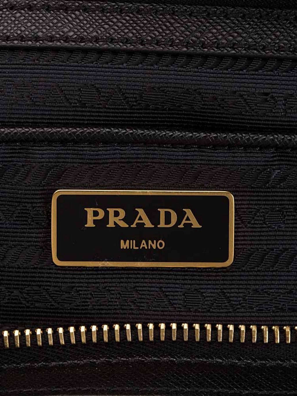 Prada Prada Tessuto Nylon Saffiano Leather Black Top Zip Tote Bag - Detail 2