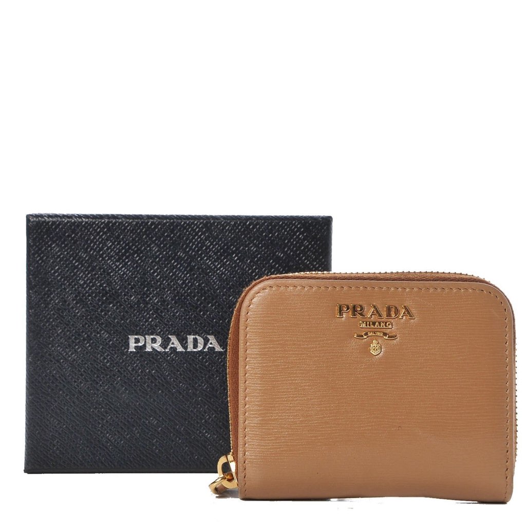 Prada Prada Vitello Move Cipria Beige Leather Zip Around - Back view