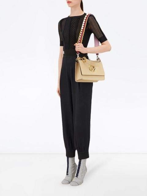 Fendi Fendi Strap You Pearl Embellished Black Cherry Lemon Shoulder Strap - Side view