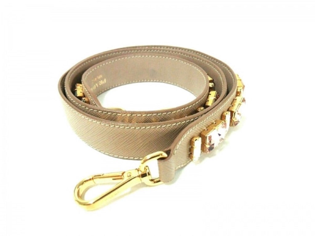 Prada Prada Leather Saffiano Crystal Women's Blush Pink Strap - Side view