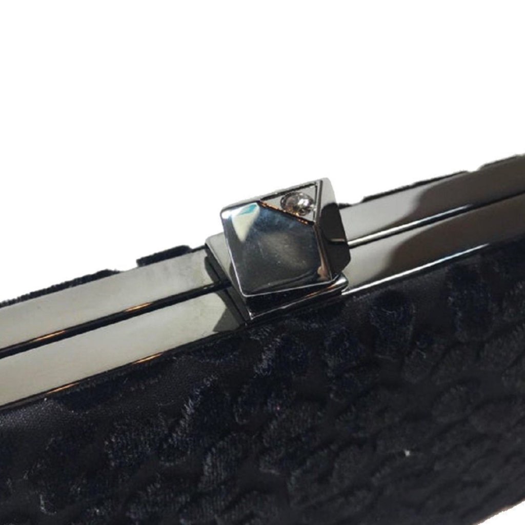 Jimmy Choo Jimmy Choo Celeste Black Devore Velvet Leopard Clutch Bag - Side view