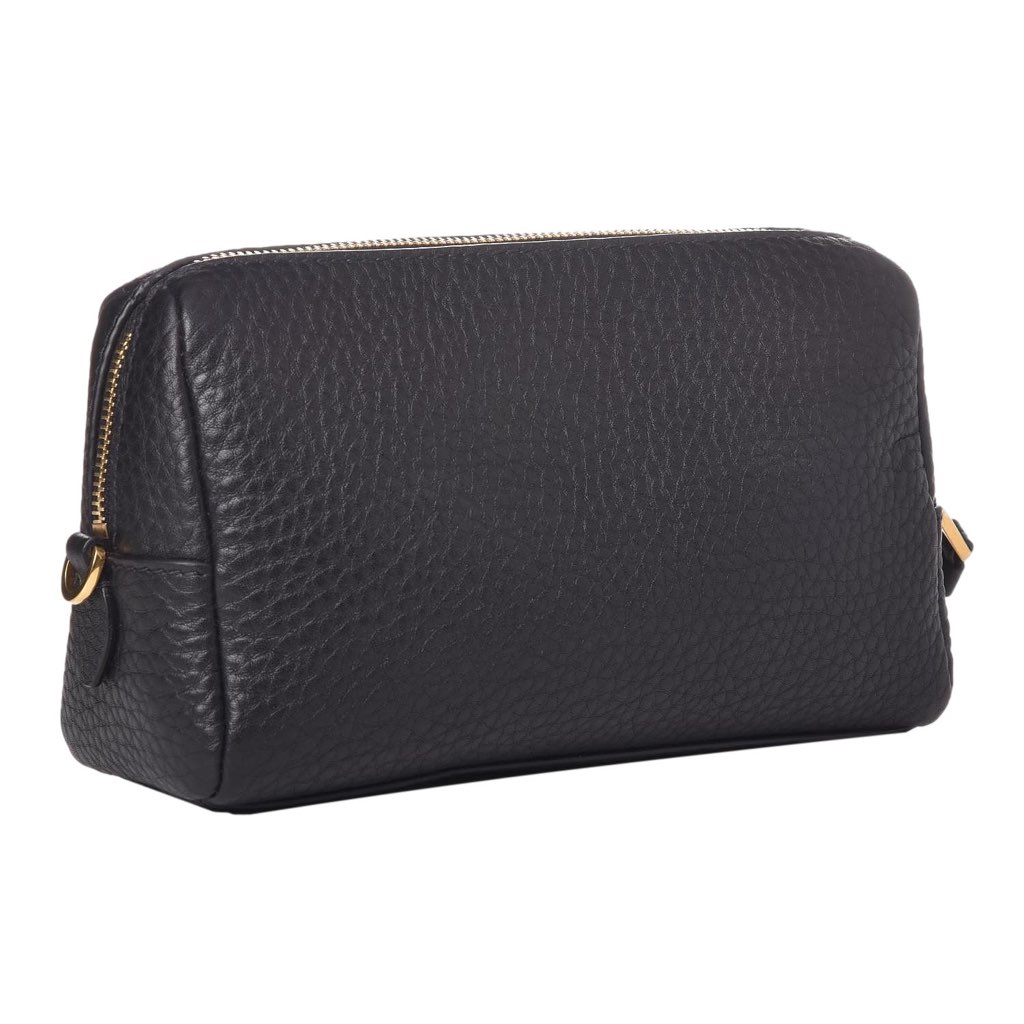 Prada Prada Vitello Daino Black Leather Cosmetic Pouch - Image 6