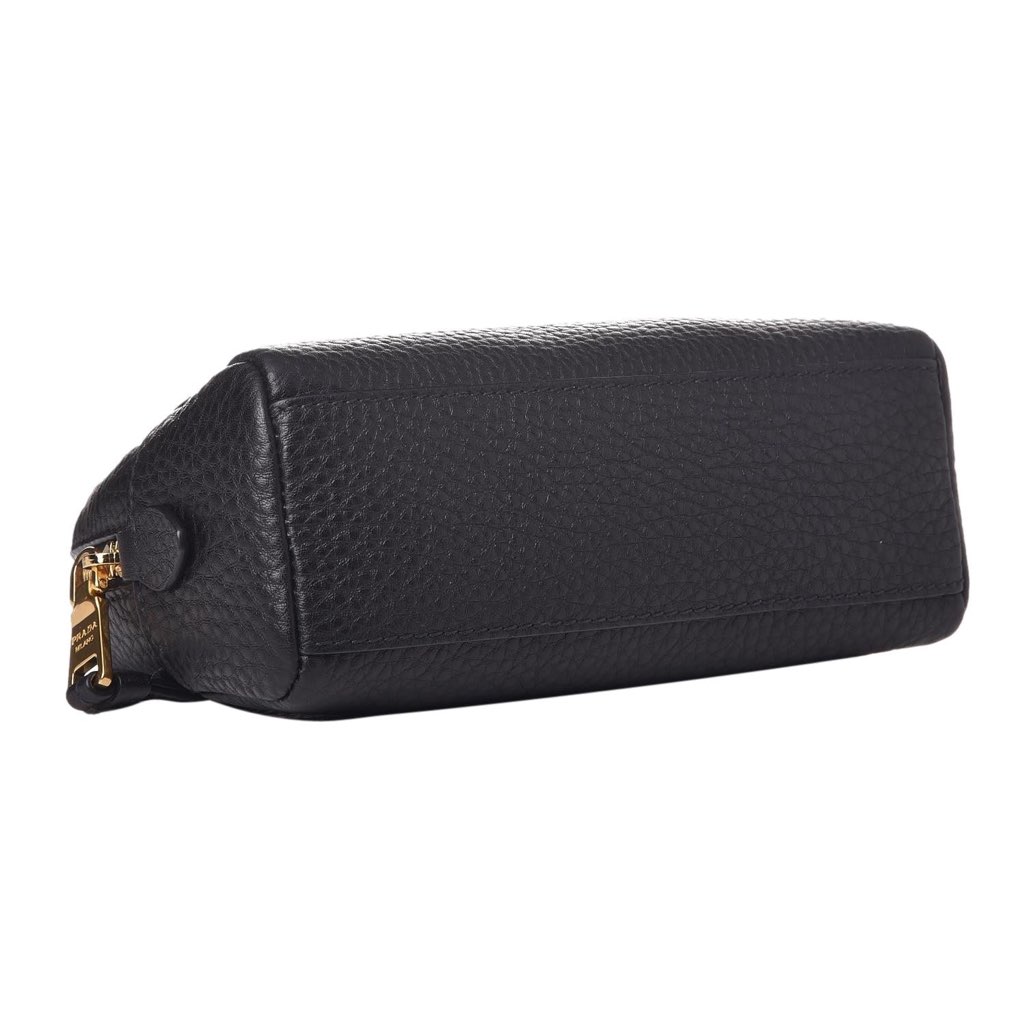 Prada Prada Vitello Daino Black Leather Cosmetic Pouch - 4