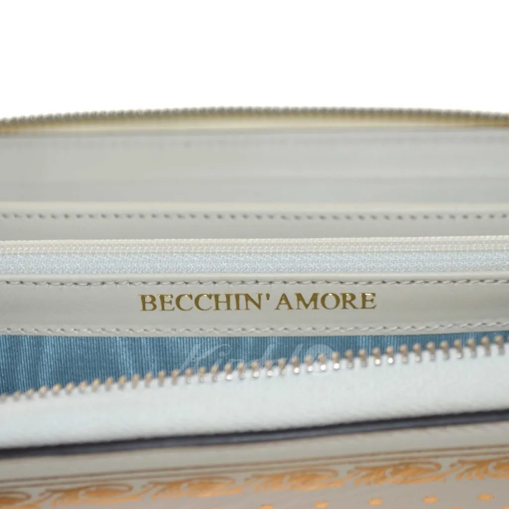 Gucci Sega Guccy Stars White Moon Gold Zipper Leather Wallet White Leather Never worn, with tag - Model View