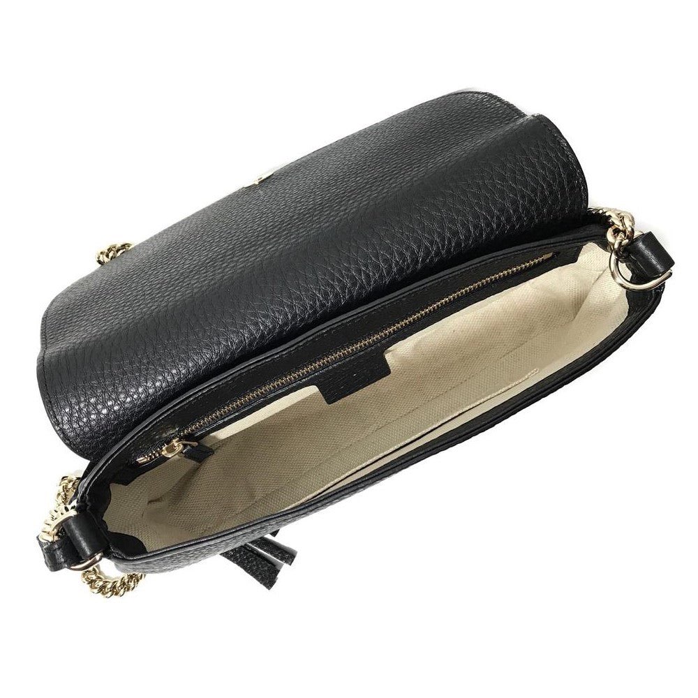 Gucci Gucci Soho Disco GG Black Calf Leather Tassel Chain Crossbody Bag - Detail 1