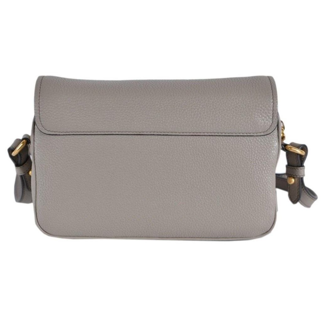 Prada Prada Vitello Phenix Argilla Grey Leather Flap Crossbody Bag - 4