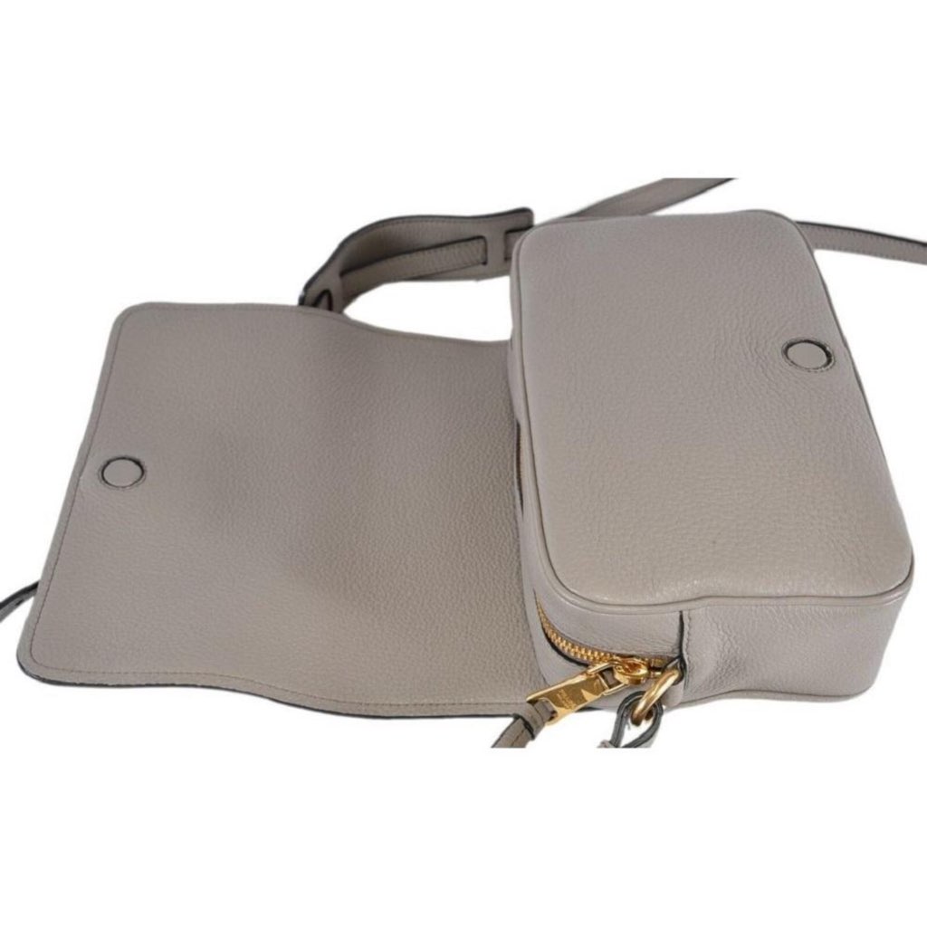 Prada Prada Vitello Phenix Argilla Grey Leather Flap Crossbody Bag - Detail 1