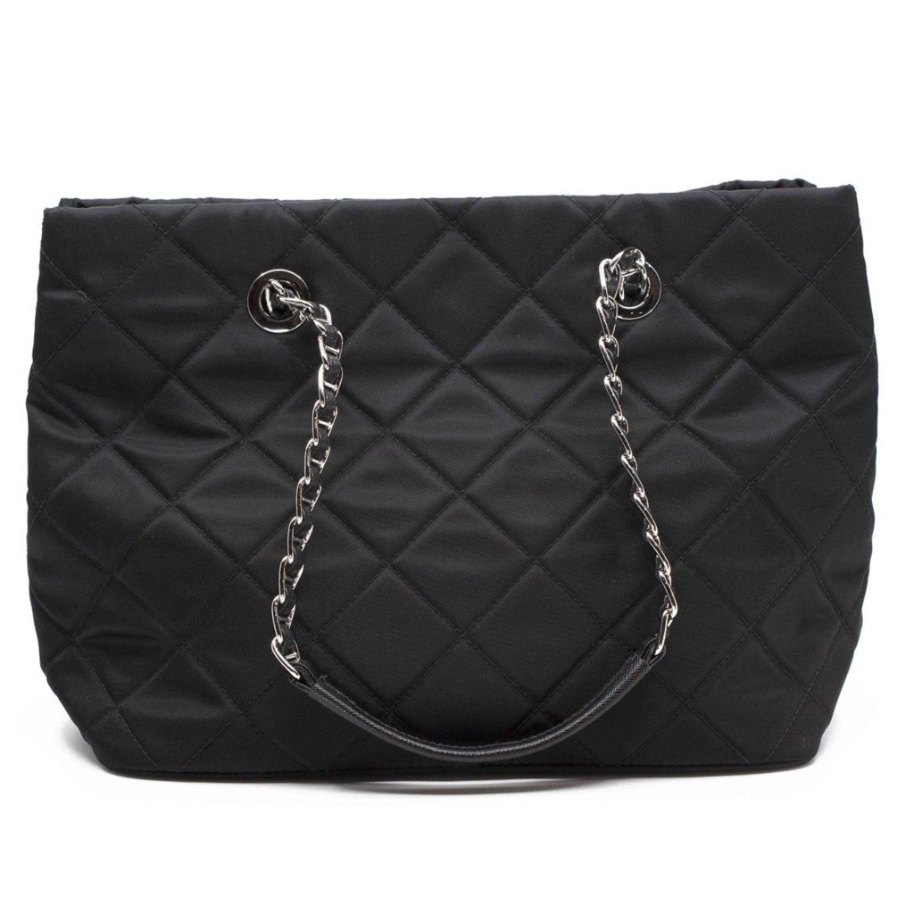 Prada Prada Black Quilted Tessuto Chain Shoulder Bag Tote - Detail 2