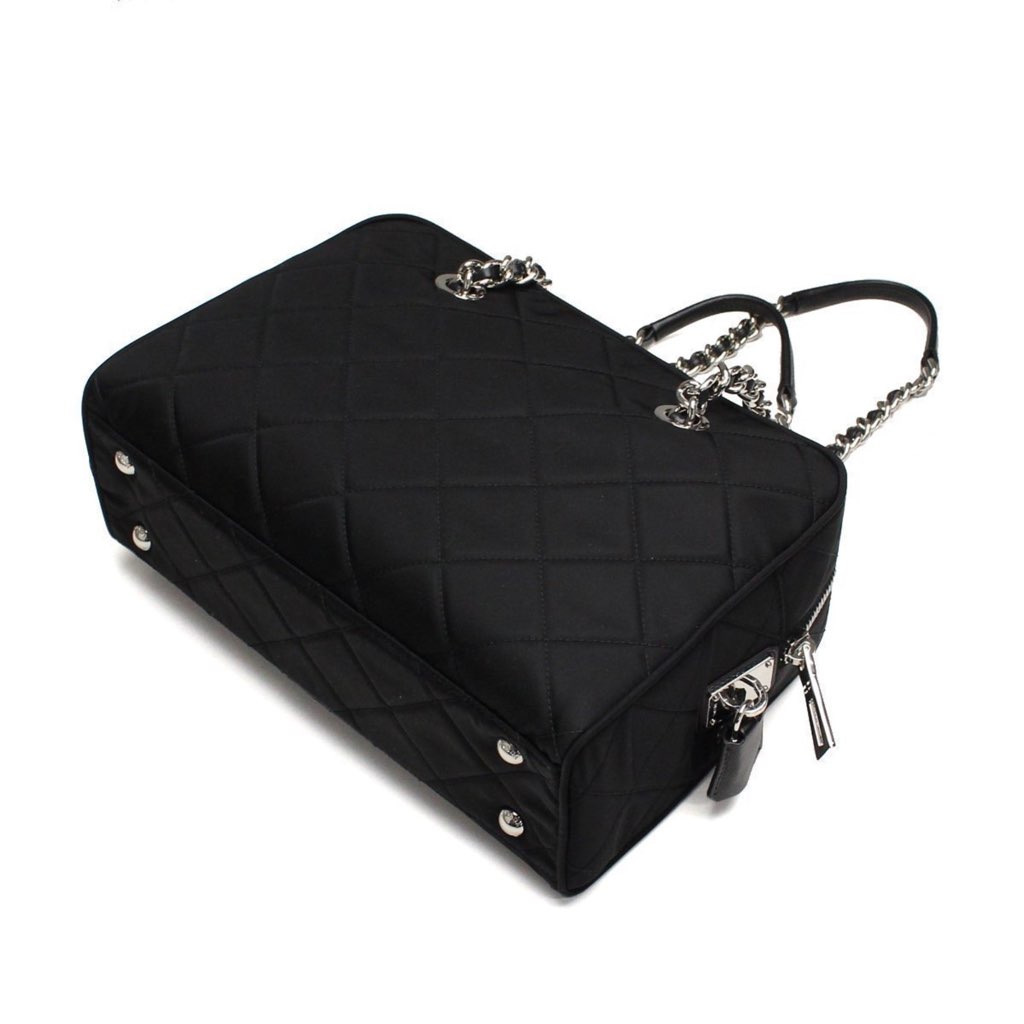 Prada Prada Black Tessuto Nylon Quilted Shoulder Handbag - Detail 1