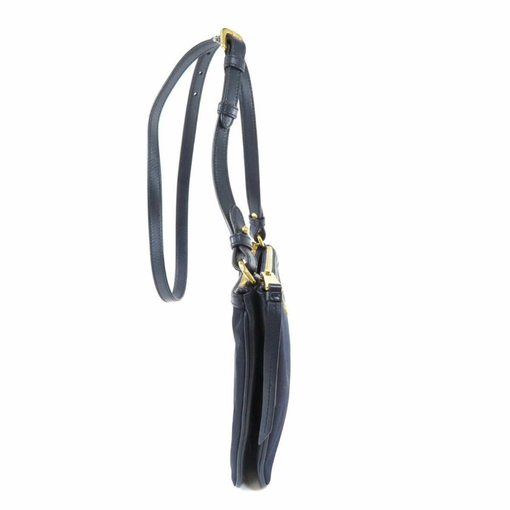 Prada Prada Tessuto Nylon Blue Zip Calf Leather Cross Body Bag - Image 13