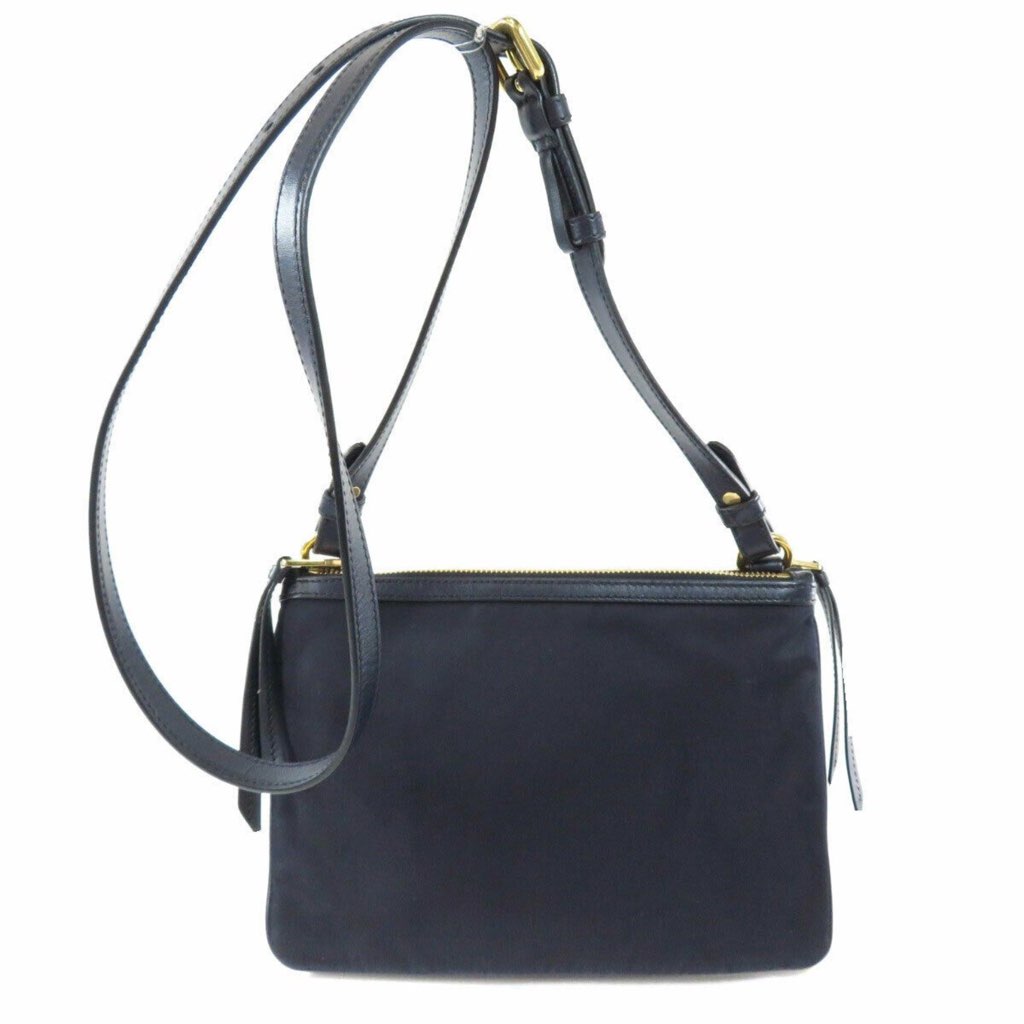 Prada Prada Tessuto Nylon Blue Zip Calf Leather Cross Body Bag - Image 14