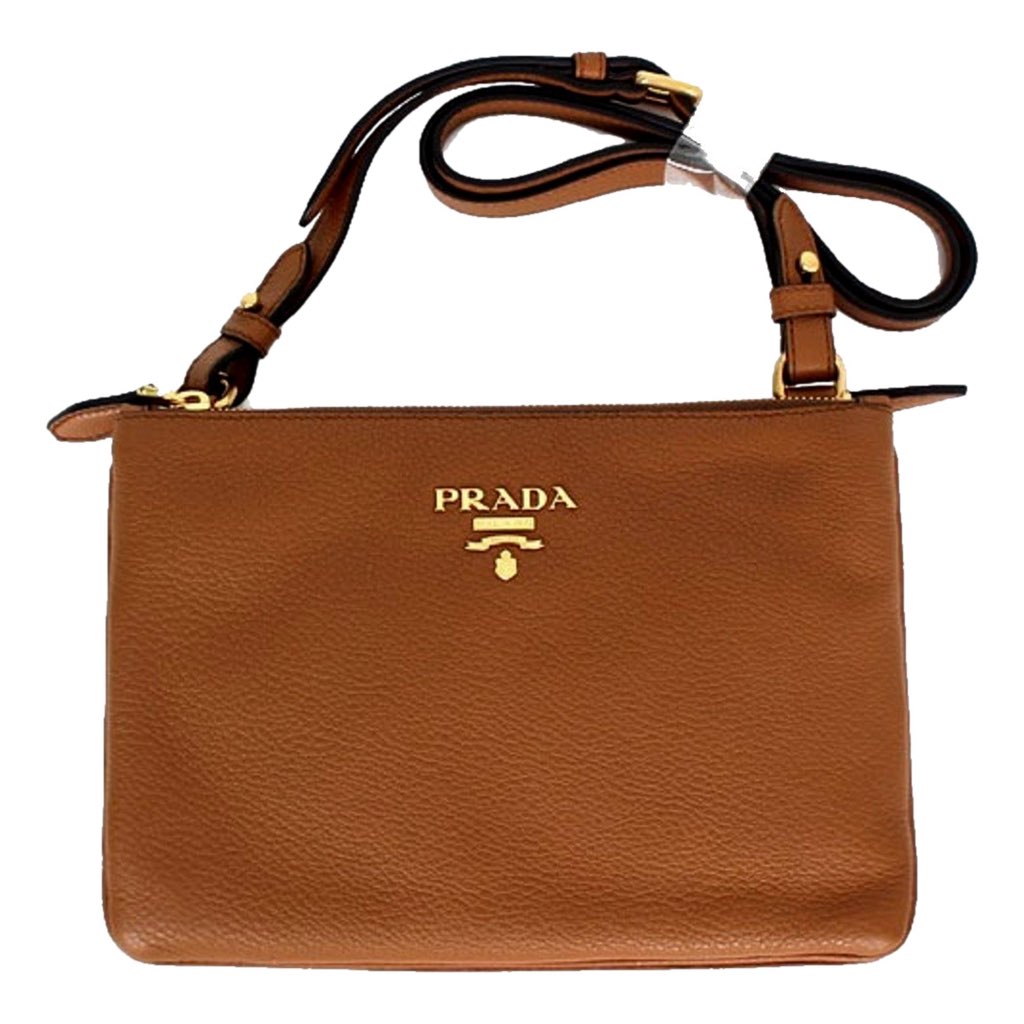 Prada Prada Vitello Phenix Cannella Brown Leather Crossbody Bag - Image 6