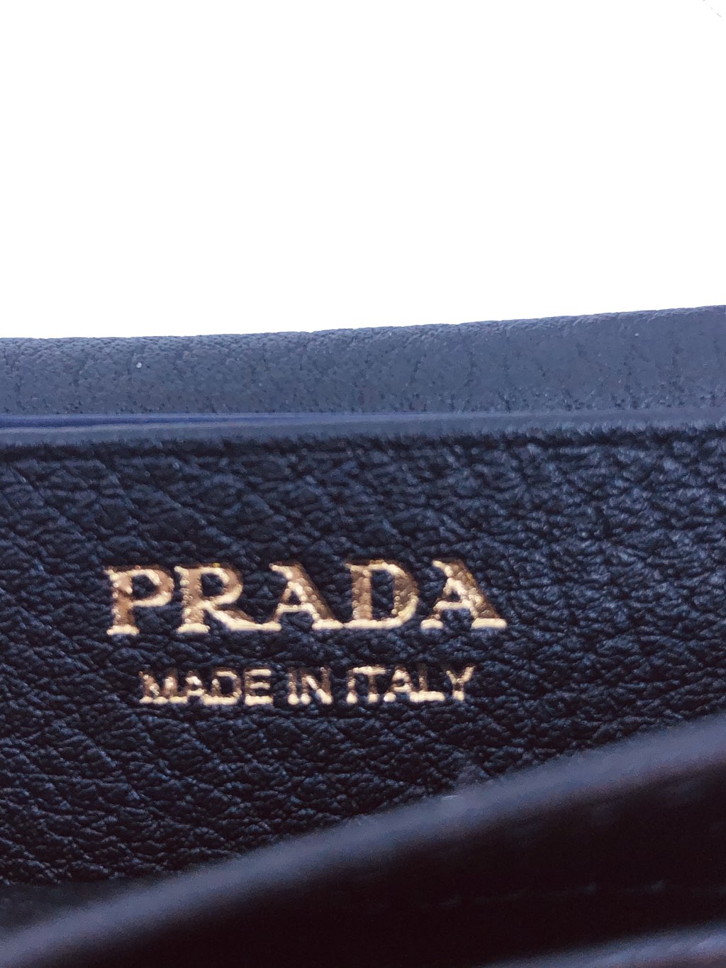 Prada Prada Black Vitello Grain Soft Calf Leather Credit Card Case Wallet - Side view