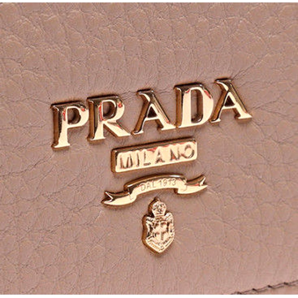 Prada Prada Women's Vitello Grain Cammeo Beige Leather Card Case Wallet - Image 10