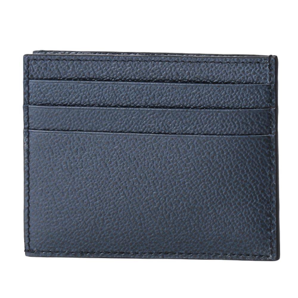 Prada Prada Vitello Micro Grain Navy Triangle Logo Cardholder Wallet - Side view