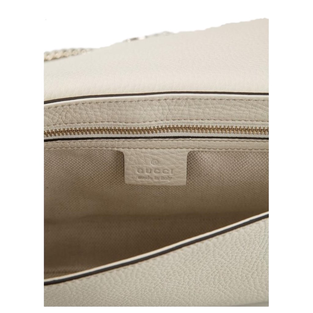 Gucci Gucci Soho Disco Crossbody Flap Ivory Signature Collection Gold Chain - 4