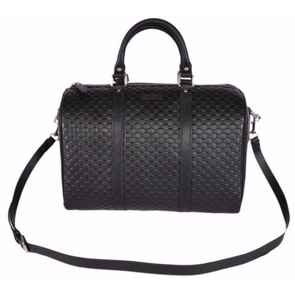 Gucci Gucci Microguccissima GG Black Leather Embossed Boston Bag - Image 6