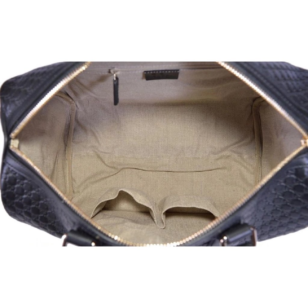 Gucci Gucci Microguccissima GG Black Leather Embossed Boston Bag - Detail 1