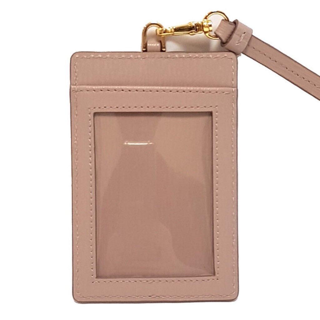 Prada Prada Vitello Move Beige Leather Logo Plaque Lanyard Cardholder Wallet - Side view
