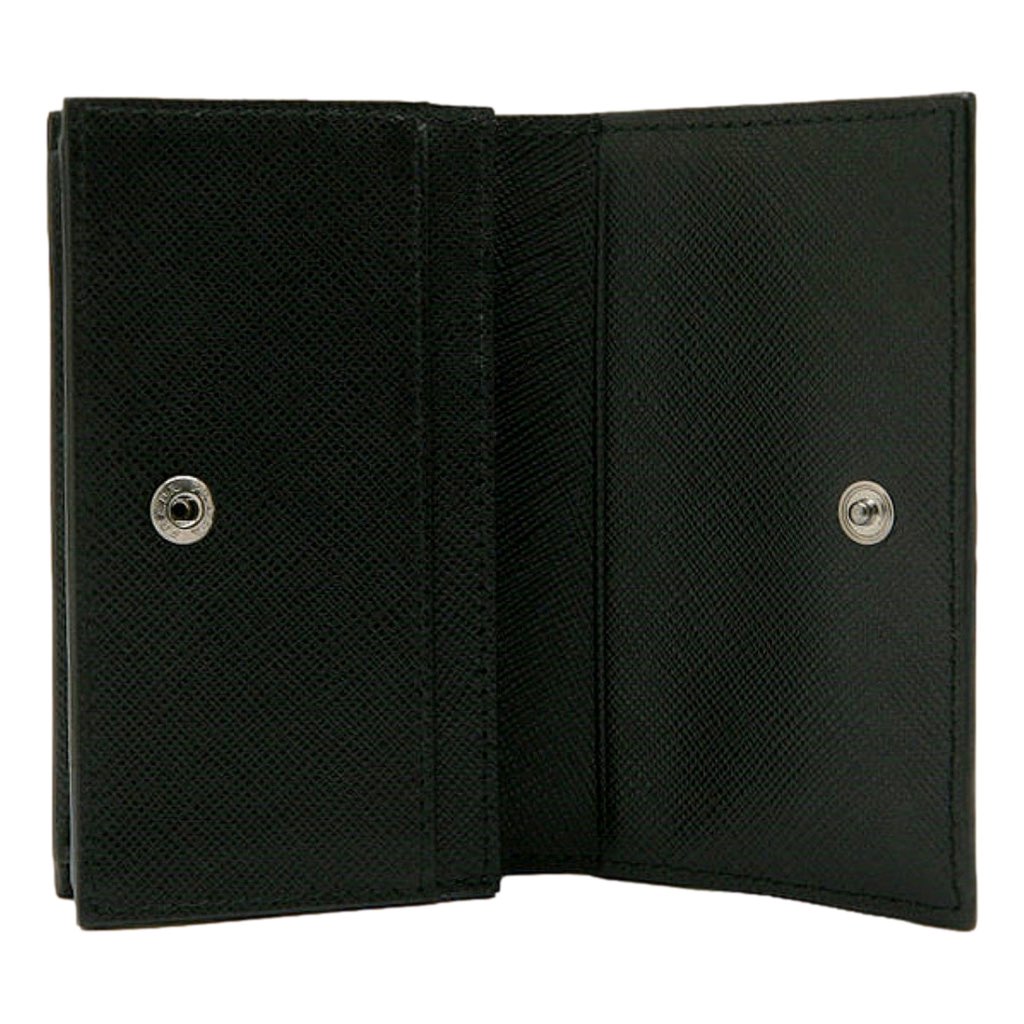 Prada Prada Mens Saffiano Flap Card Holder Wallet Black - Image 6