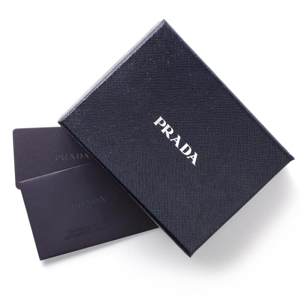 Prada Prada Vitello Grain Argilla Grey Leather Small Card Holder Wallet - Image 6