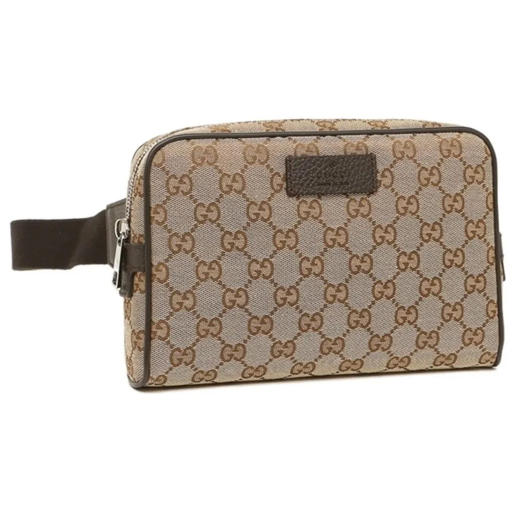 Gucci Original GG Guccissima Canvas Beige Fanny Pack Belt Bag Brown Canvas Never worn, with tag - Back View