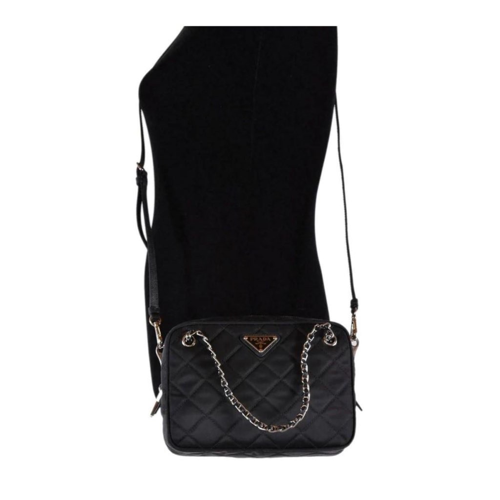 Prada Prada Re-Edtion Nylon Quilted Black Triangle Logo Crossbody Bag - Image 13