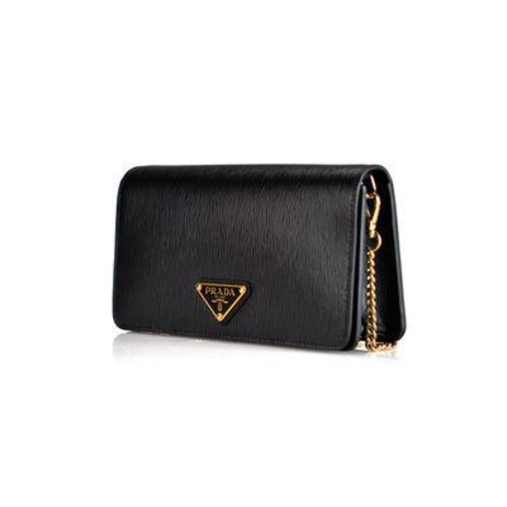 Prada Prada Miniborse Black Vitello Move Leather Chain Cross Body - Back view