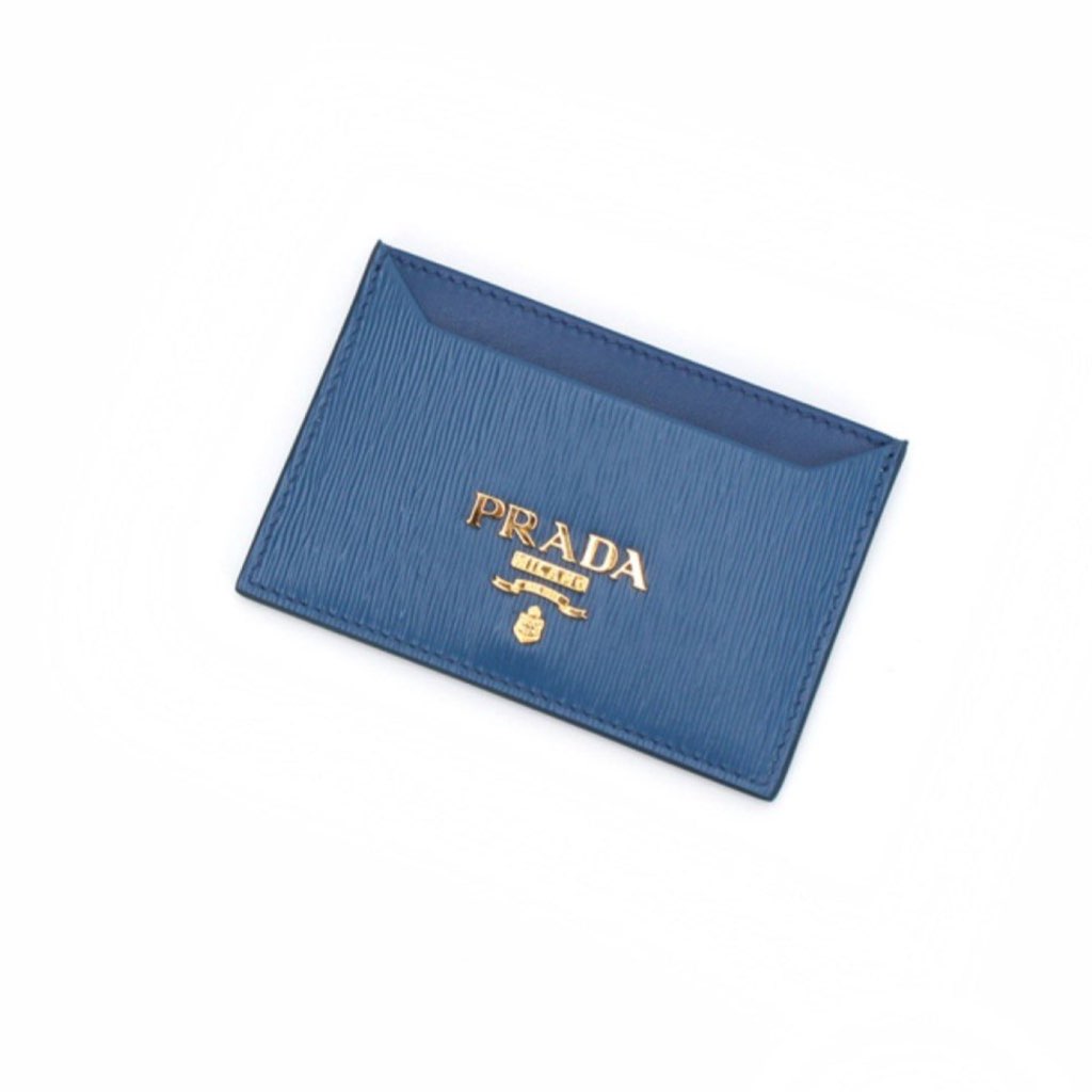 Prada Prada Vitello Move Cobalt Blue Leather Small Card Case Wallet - Back view