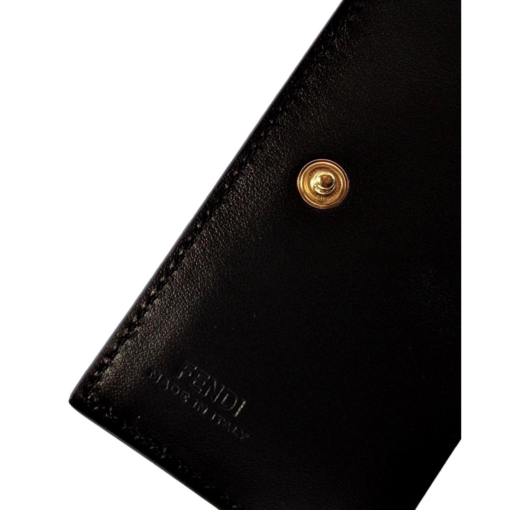 Fendi Fendi Calf Leather F Logo Brown Pink Small Bifold Wallet - Detail 1
