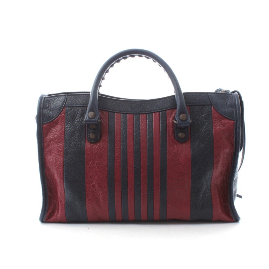 Balenciaga Balenciaga Classic City Marine Bordeaux Stripe Small Satchel Bag - Image 6