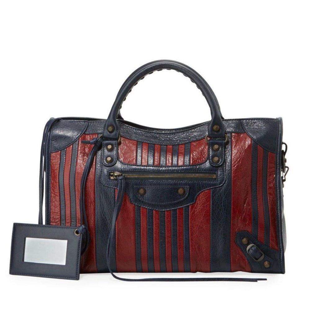 Balenciaga Balenciaga Classic City Marine Bordeaux Stripe Small Satchel Bag - Image 10