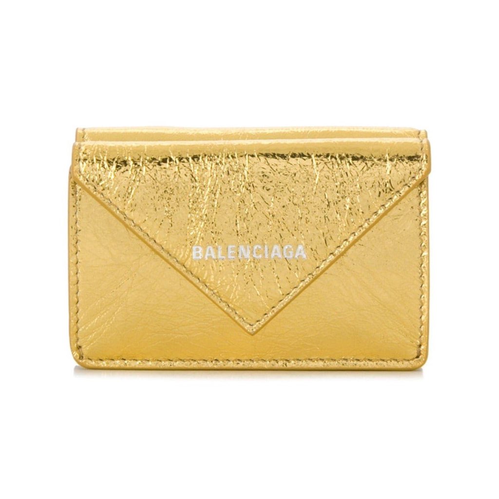 Balenciaga Balenciaga Papier Gold Arena Lambskin Mini Trifold Wallet