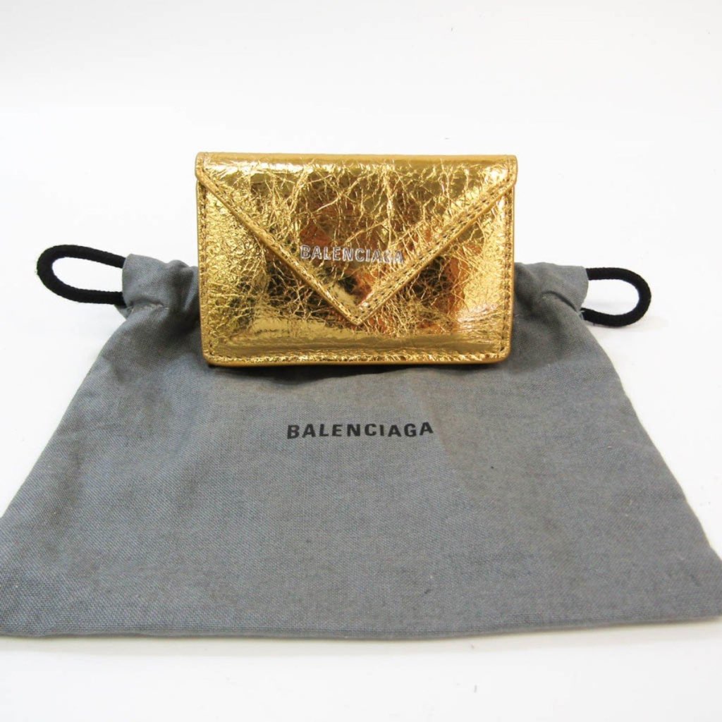 Balenciaga Balenciaga Papier Gold Arena Lambskin Mini Trifold Wallet - Detail 1