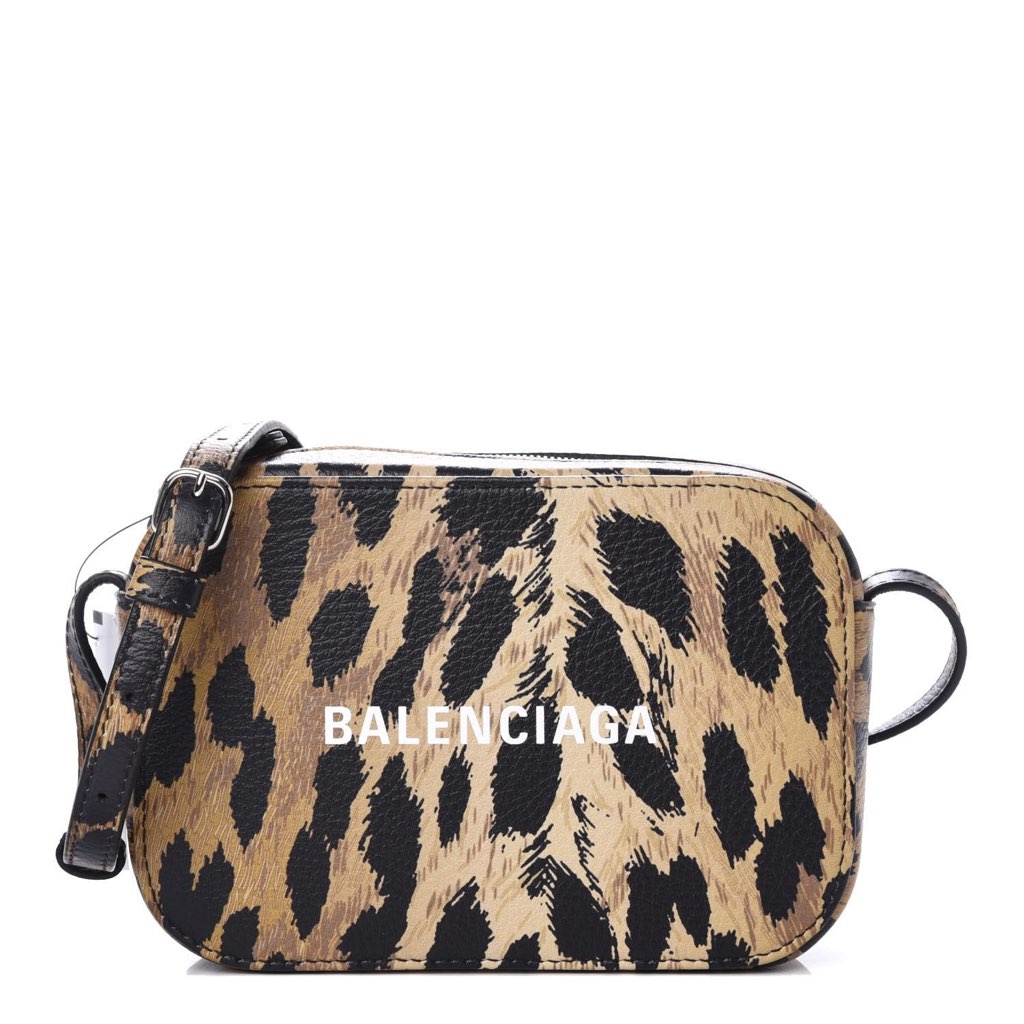 Balenciaga Balenciaga Calfskin Logo Printed Leopard XS Everyday Camera Bag