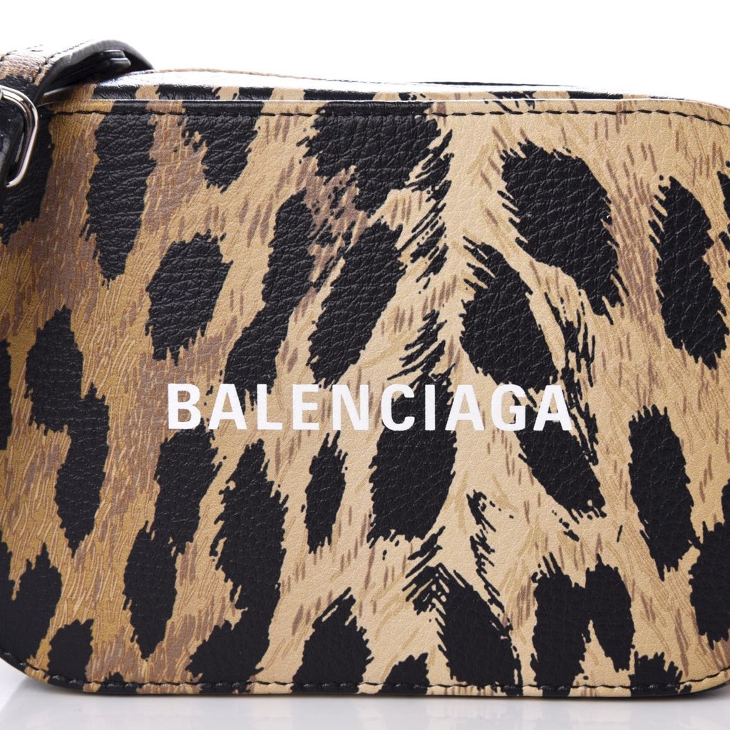 Balenciaga Balenciaga Calfskin Logo Printed Leopard XS Everyday Camera Bag - Detail 1