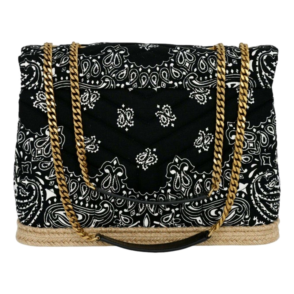 Saint Laurent Saint Laurent Loulou Black Paisley Quilted Cross Body Bag - Detail 2