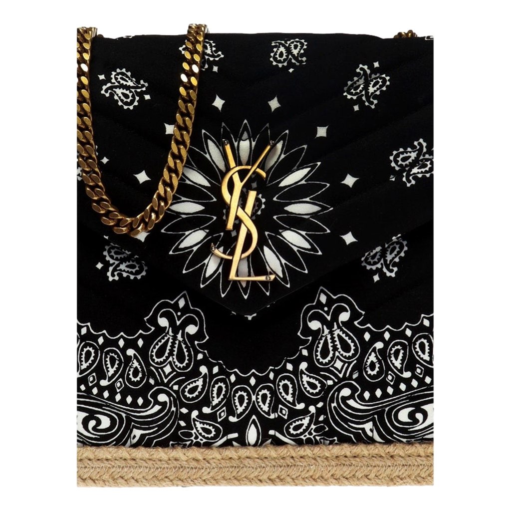Saint Laurent Saint Laurent Loulou Black Paisley Quilted Cross Body Bag - Image 10
