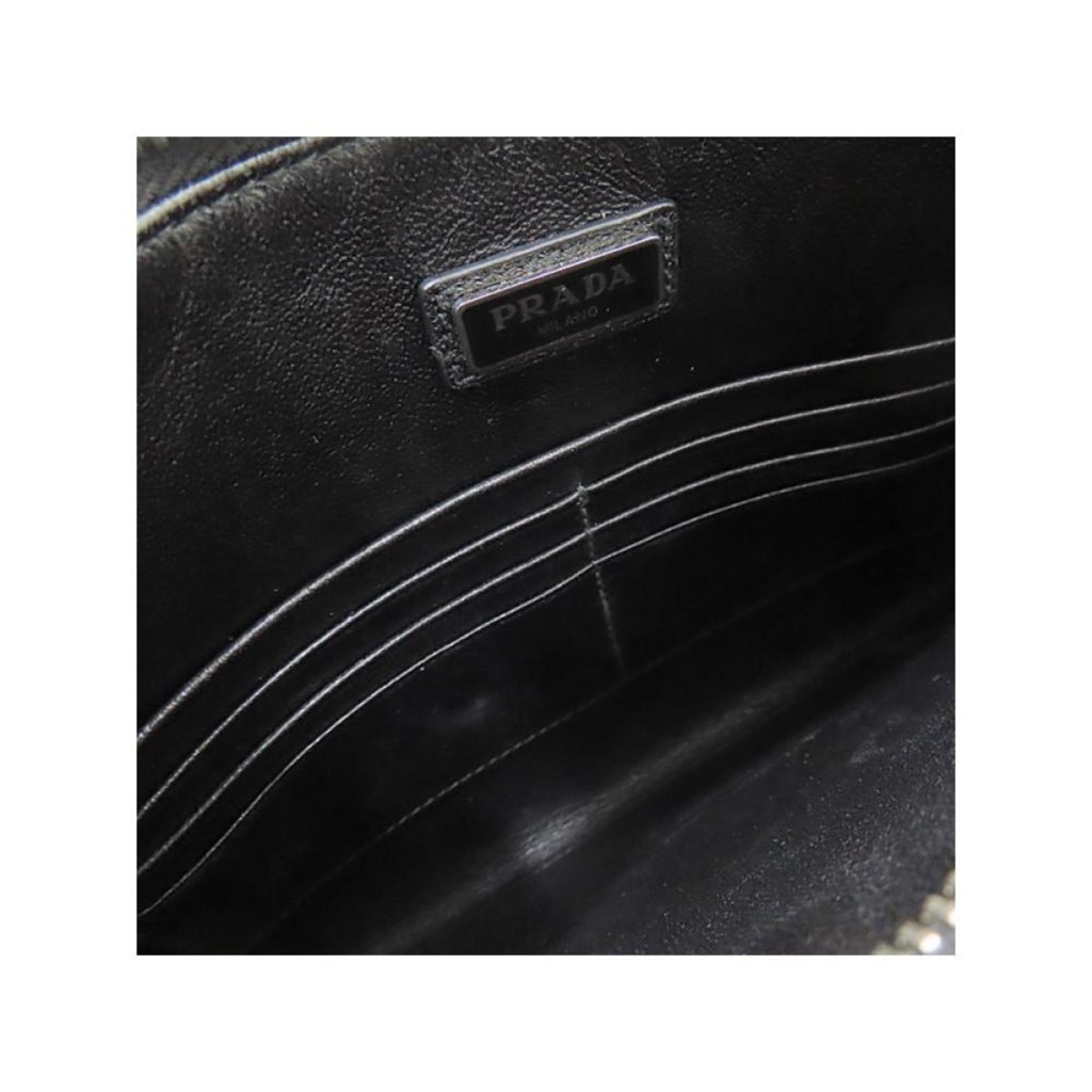 Prada Prada Black Saffiano Voyage Leather Clutch Document Holder - Image 6