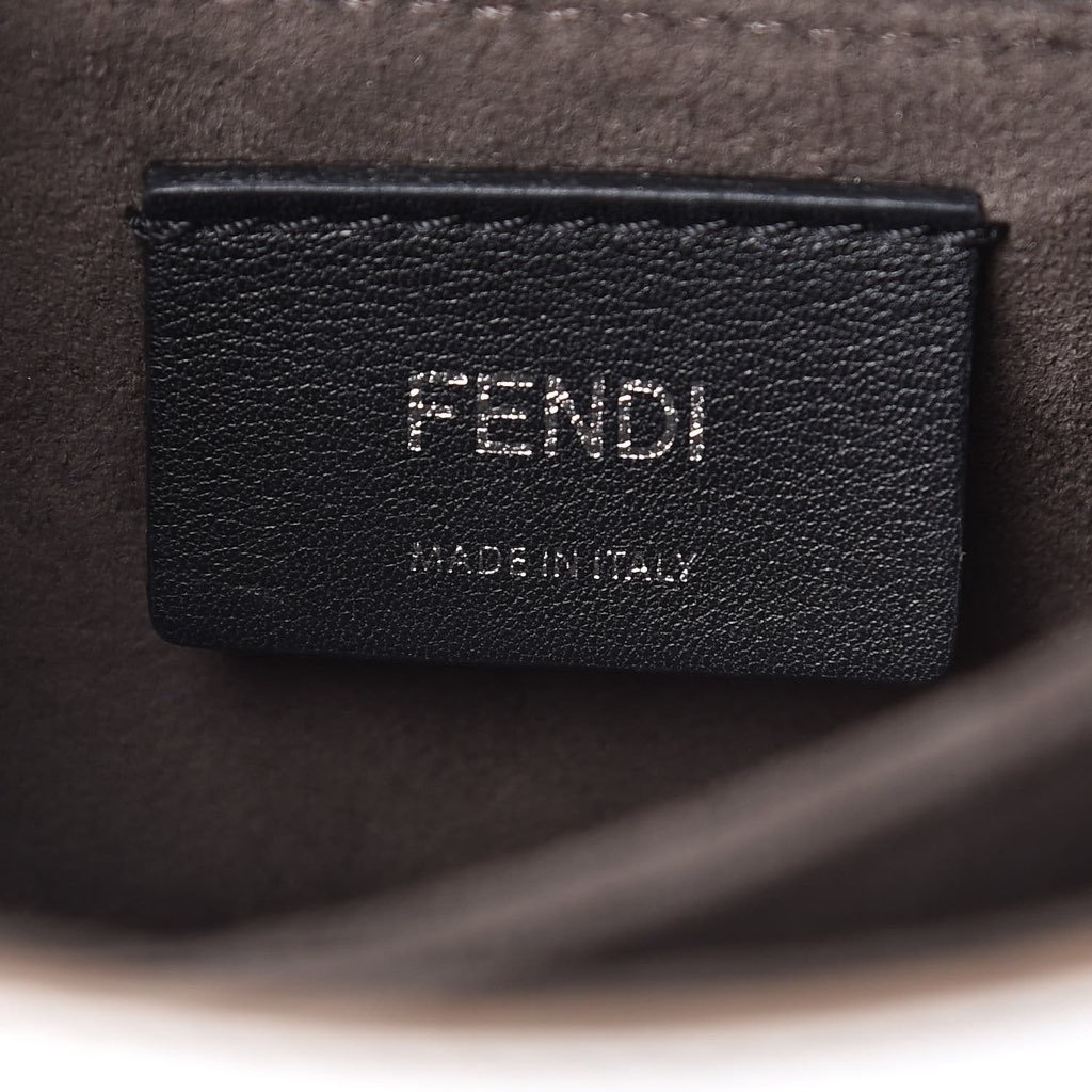 Fendi Fendi Kan I Metallic Silver Calfskin Scalloped Studded Bag - Image 10