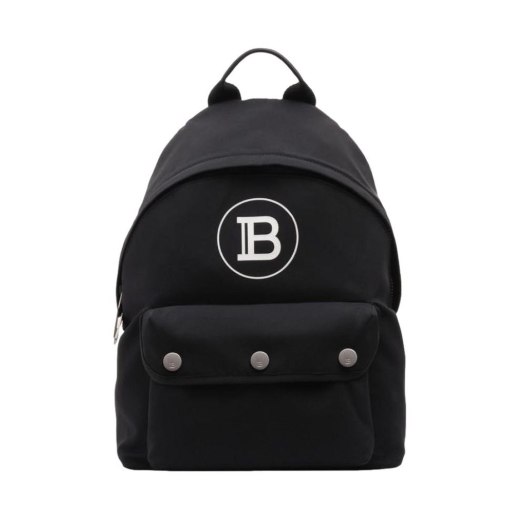 Balmain Balmain B-Back Black Nylon White Logo Backpack