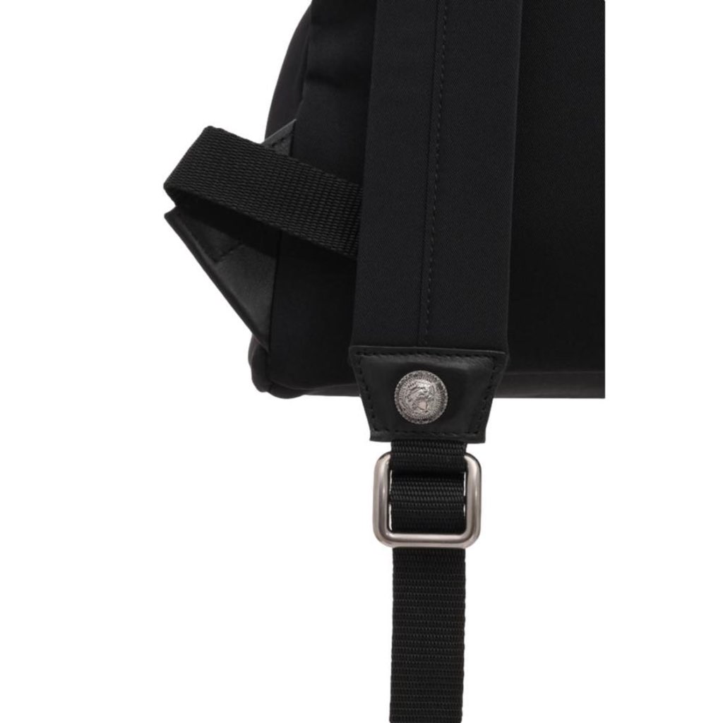 Balmain Balmain B-Back Black Nylon White Logo Backpack - Side view